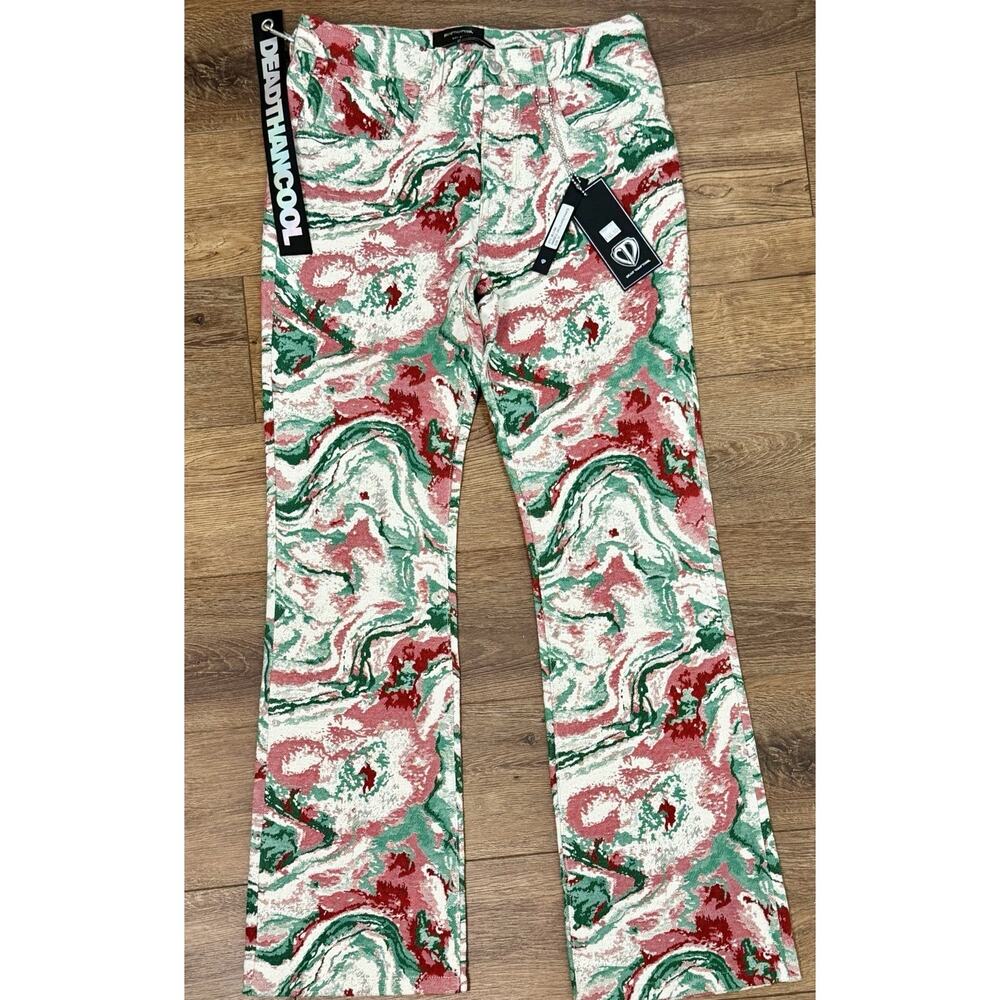$145 Dead Than Cool Jacquard Marble Abstract Tapestry Luxury Streetwear Pants 31